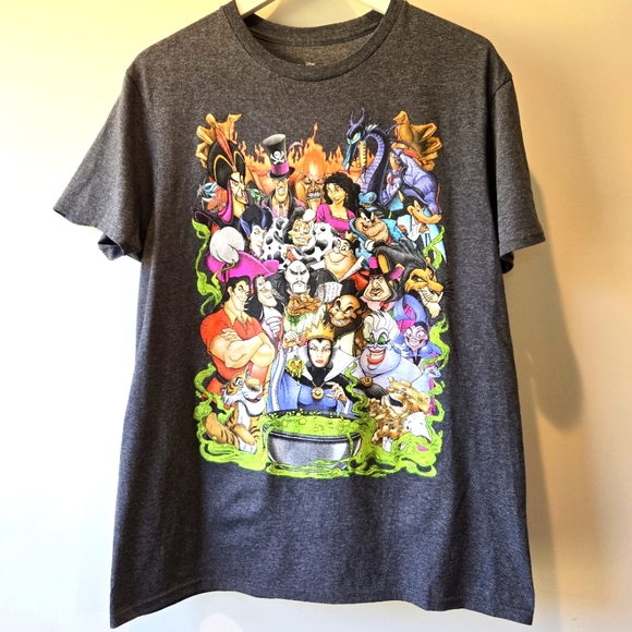 Disney Villains Cartoon Character Graphic Novelty Tee Shirt Medium - Picture 1 of 7